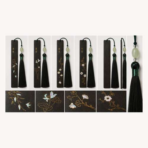 Four Seasons Bookmark Set: Spring Dawn, Summer Lotus, Autumn Hues, and Winter Resonance