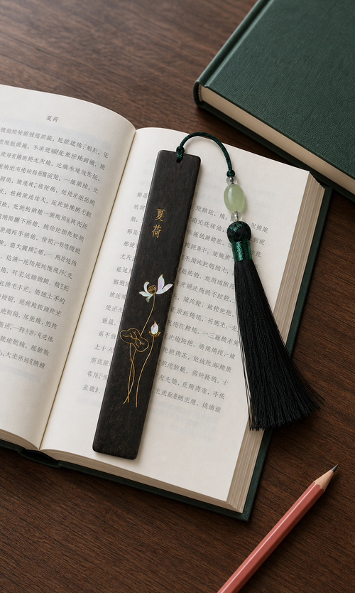 Illustrative placement scene for Summer Lotus Bookmark